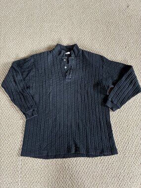 Rare Vintage CP Shades Black Shirt 3/4 Sleeve Knit 100% Cotton San Francisco